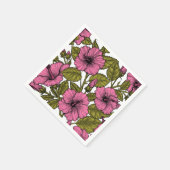 Serviette En Papier Fleurs d'hibiscus roses (Coin)