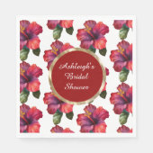 Serviette En Papier Fleurs d'Hibiscus Rouge Tropical pour Lancement de (Devant)