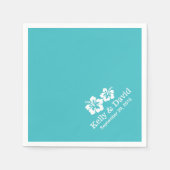 Serviette En Papier Fleurs d'Hibiscus simples Mariage Turquoise (Devant)