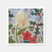 Serviette En Papier Fleurs d'hiver et plaques en papier creux (Devant)