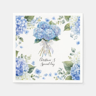 Serviette En Papier Fleurs d'hortensia flore fleuriste amoureux aquare