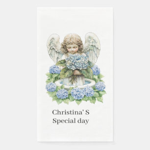 Serviette En Papier Fleurs d'hortensia flore fleuriste amoureux aquare