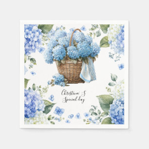 Serviette En Papier Fleurs d'hortensia flore fleuriste amoureux aquare