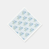 Serviette En Papier Fleurs d'Hydrange Bleue Lavage Rayure Bleue (Coin)