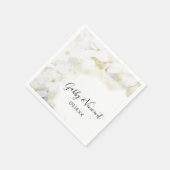 Serviette En Papier Fleurs d'Hydrangée Blanche Aquarelle Mariage servi (Coin)