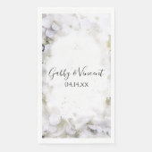Serviette En Papier Fleurs d'hydrangée blanche Mariage d'aquarelle (Devant)