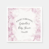 Serviette En Papier Fleurs d'Hydrangée rose bébé brasse douche (Devant)