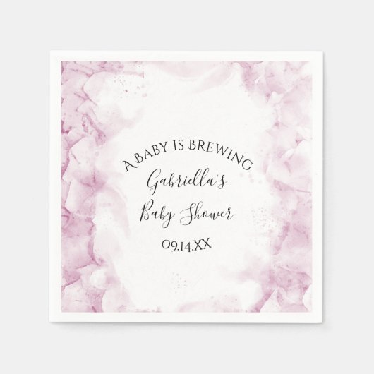 Serviette En Papier Fleurs d'Hydrangée rose bébé brasse douche (Devant)