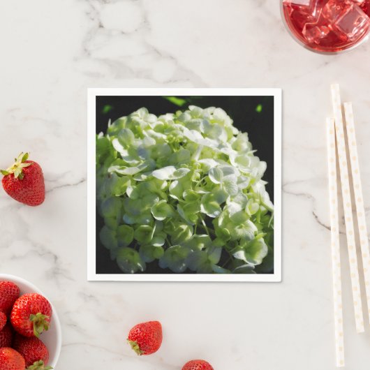 Serviette En Papier Fleurs d'hydrangées vertes (En situation)