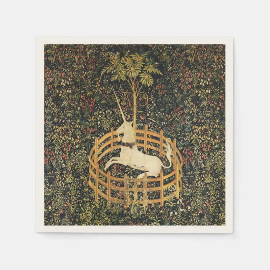 SERVIETTE EN PAPIER FLEURS D'IMAGINAIRES GOTHIQUES UNICORNES, MOTIFS F (Devant)