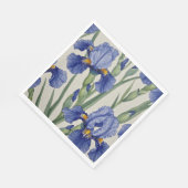 Serviette En Papier Fleurs d'Iris Bleu (Coin)
