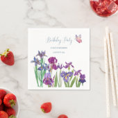 Serviette En Papier Fleurs d'Iris fête d'anniversaire (En situation)