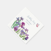 Serviette En Papier Fleurs d'Iris fête d'anniversaire (Coin)