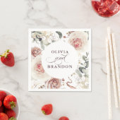 Serviette En Papier Fleurs d'ombre Terre Élégant Mariage Boho (En situation)