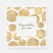 Serviette En Papier Fleurs d'or chic (Devant)