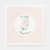 Serviette En Papier Fleurs d'Orchidée Rose Pêche Mariage (Devant)