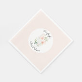 Serviette En Papier Fleurs d'Orchidée Rose Pêche Mariage (Coin)