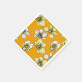 Serviette En Papier Fleurs d'orchidées jaune et blanc (Coin)