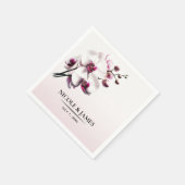 Serviette En Papier Fleurs d'orchidées roses et blanches pour mariage (Coin)