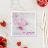 Serviette En Papier fleurs d'orchidées tropicales avec bulles (En situation)