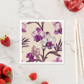 Serviette En Papier Fleurs d'orchidées violettes (En situation)