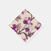 Serviette En Papier Fleurs d'orchidées violettes (Coin)