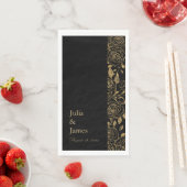 Serviette En Papier FLEURS Dorées (En situation)