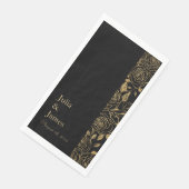 Serviette En Papier FLEURS Dorées (Coin)