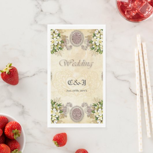 Serviette En Papier Fleurs douces (En situation)