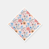 Serviette En Papier Fleurs douces et petits coeurs serviettes (Coin)
