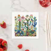 Serviette En Papier Fleurs du désert Eden brodé (En situation)