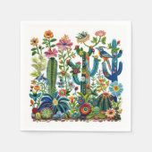 Serviette En Papier Fleurs du désert Eden brodé (Devant)