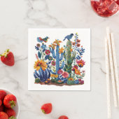 Serviette En Papier Fleurs du désert Saguaro Serenade (En situation)