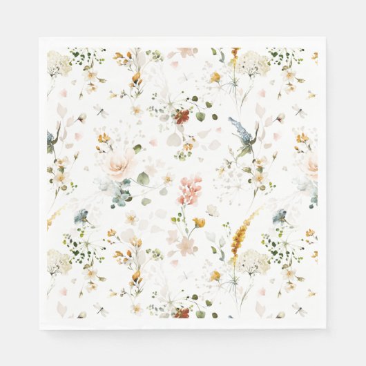Serviette En Papier Fleurs du jardin Fête des mariées botanique (Devant)
