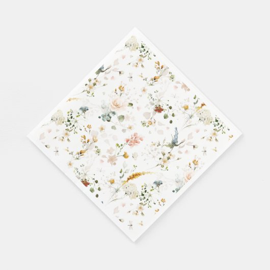 Serviette En Papier Fleurs du jardin Fête des mariées botanique (Coin)