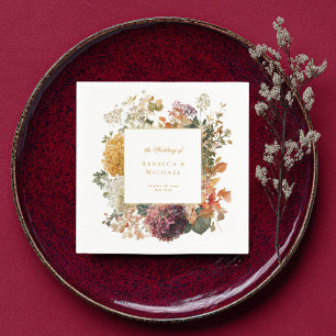 Serviette En Papier Fleurs Élégantes de Fleurs de Tombe Romantique Mar