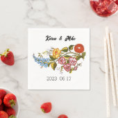 Serviette En Papier Fleurs élégantes de Kalocsai - mariage personnalis (En situation)