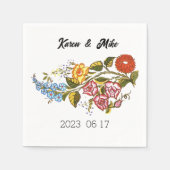 Serviette En Papier Fleurs élégantes de Kalocsai - mariage personnalis (Devant)