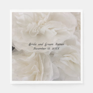 Serviette En Papier Fleurs en papier élégantes blanches