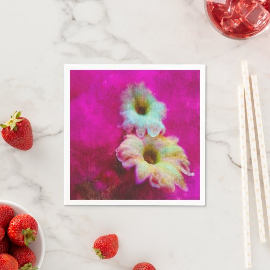 Serviette En Papier Fleurs en rose (En situation)