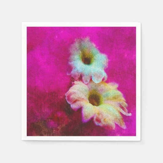 Serviette En Papier Fleurs en rose (Devant)