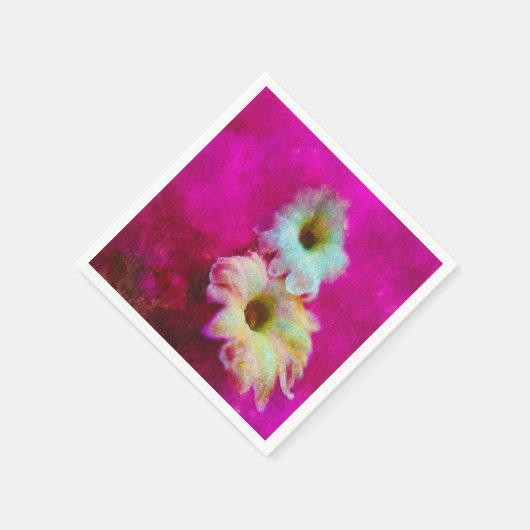 Serviette En Papier Fleurs en rose (Coin)