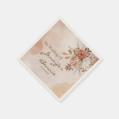 Serviette En Papier Fleurs en terre cuite Bohème rustique bohème (Coin)