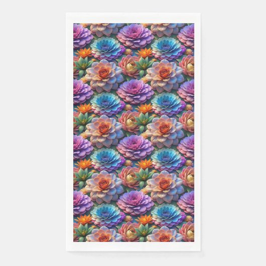 Serviette En Papier Fleurs en trois D (Devant)