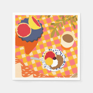 Serviette En Papier Fleurs et Brunch