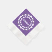 Serviette En Papier Fleurs Et Coeurs Nom (Coin)