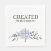 Serviette En Papier Fleurs et croix de lavande élégantes (Devant)