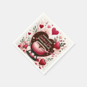 Serviette En Papier Fleurs et fraises La fête des fondues de Galentine (Coin)