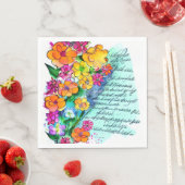 Serviette En Papier Fleurs et Lettres (En situation)