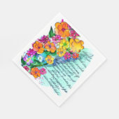 Serviette En Papier Fleurs et Lettres (Coin)